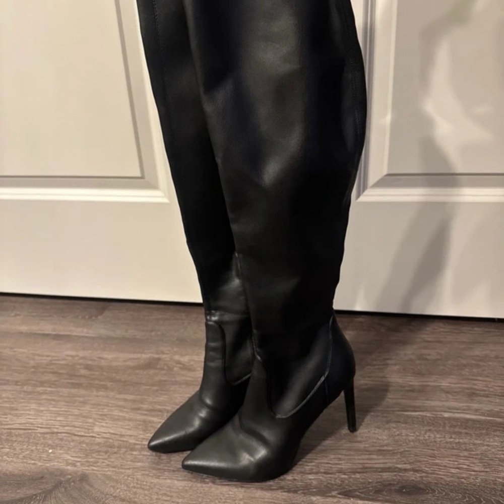 Aldo Black Over-the-Knee Pointed Stiletto Boots